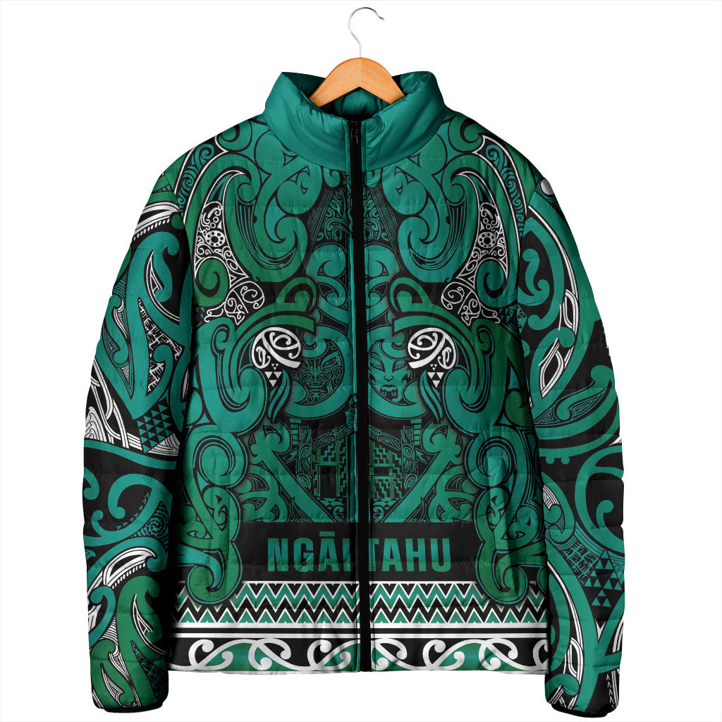 Aotearoa Iwi Ngai Tahu Padded Jacket Maori Wharenui House Tribal Pattern