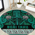 Aotearoa Iwi Ngai Tahu Round Carpet Maori Wharenui House Tribal Pattern