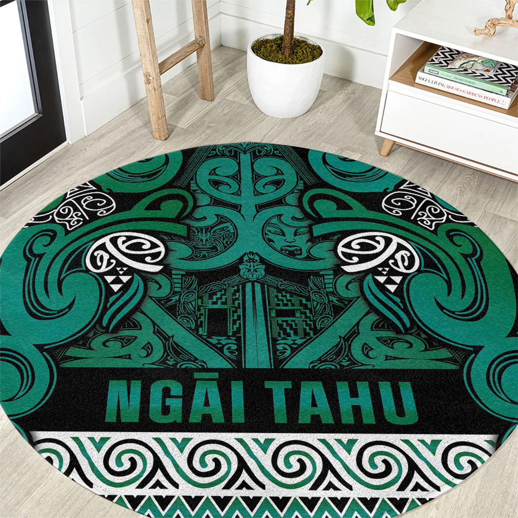 Aotearoa Iwi Ngai Tahu Round Carpet Maori Wharenui House Tribal Pattern