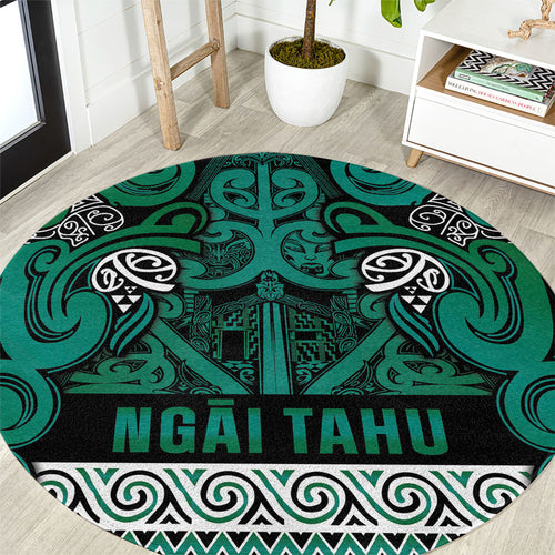 Aotearoa Iwi Ngai Tahu Round Carpet Maori Wharenui House Tribal Pattern