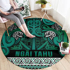 Aotearoa Iwi Ngai Tahu Round Carpet Maori Wharenui House Tribal Pattern