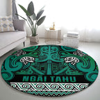 Aotearoa Iwi Ngai Tahu Round Carpet Maori Wharenui House Tribal Pattern