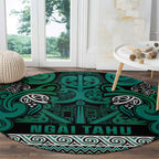 Aotearoa Iwi Ngai Tahu Round Carpet Maori Wharenui House Tribal Pattern