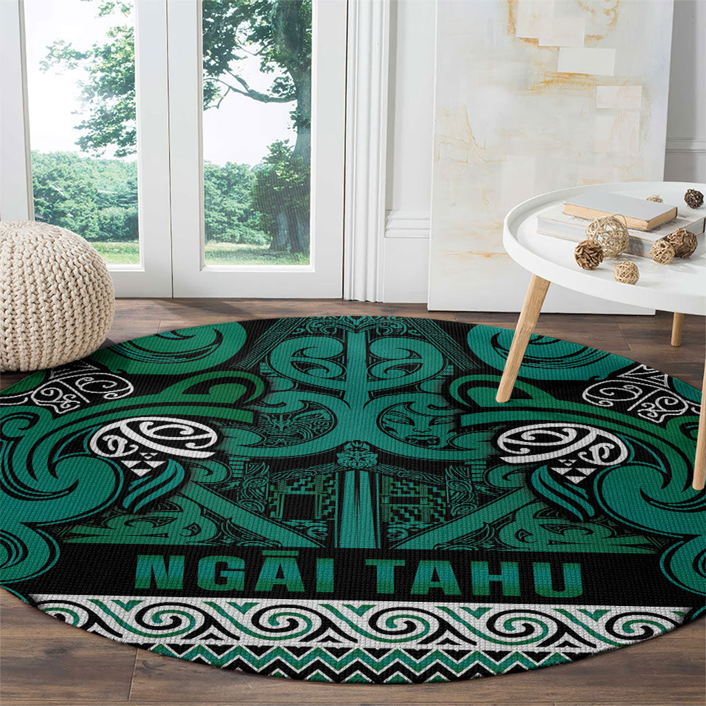 Aotearoa Iwi Ngai Tahu Round Carpet Maori Wharenui House Tribal Pattern