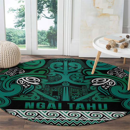 Aotearoa Iwi Ngai Tahu Round Carpet Maori Wharenui House Tribal Pattern