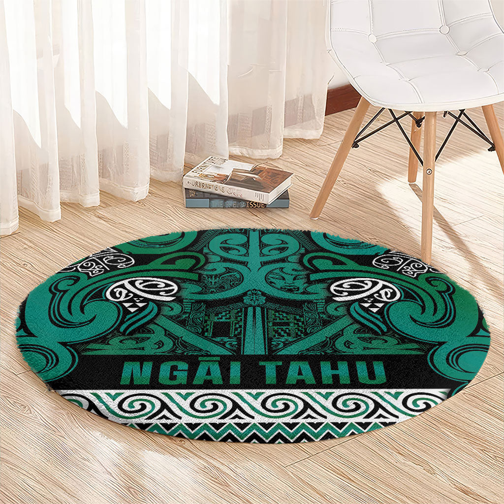Aotearoa Iwi Ngai Tahu Round Carpet Maori Wharenui House Tribal Pattern