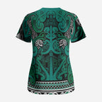 Aotearoa Iwi Ngai Tahu Scrub Top Maori Wharenui House Tribal Pattern