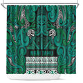 Aotearoa Iwi Ngai Tahu Shower Curtain Maori Wharenui House Tribal Pattern