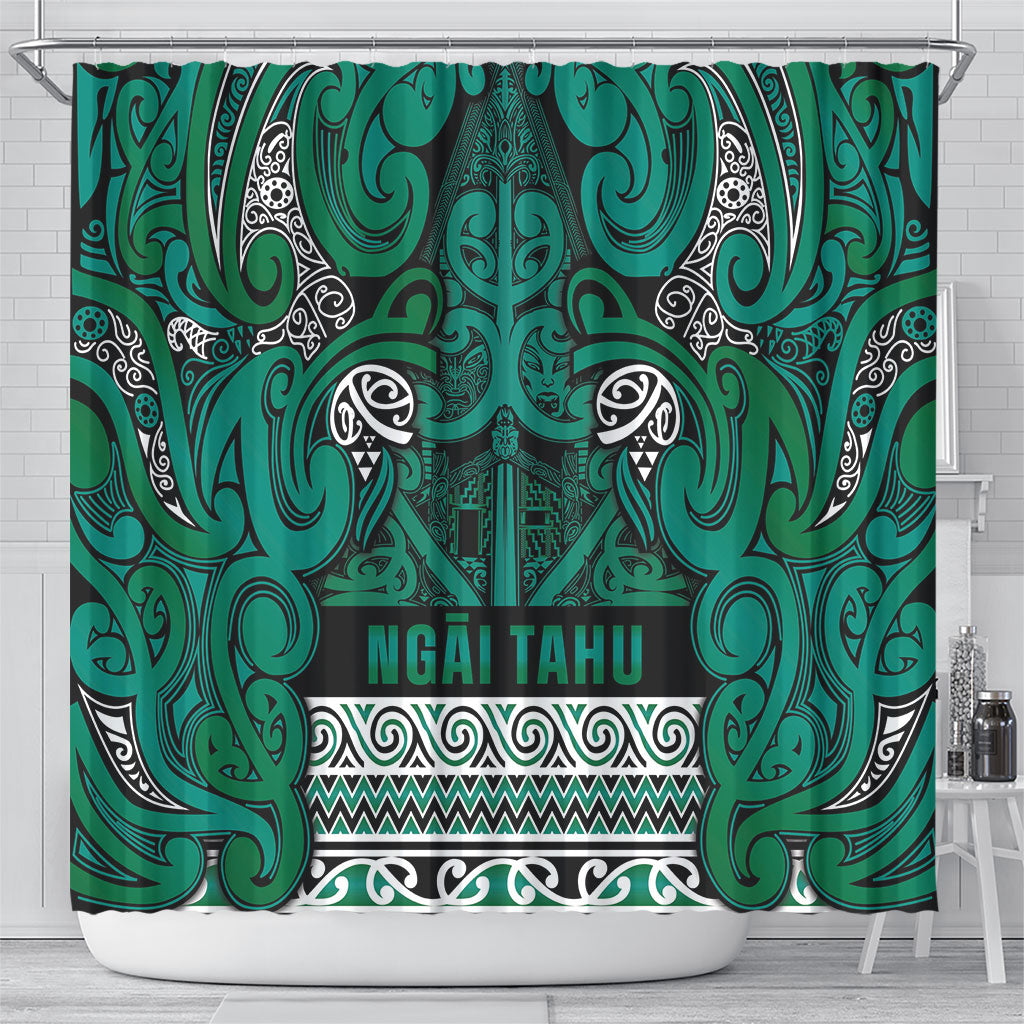 Aotearoa Iwi Ngai Tahu Shower Curtain Maori Wharenui House Tribal Pattern