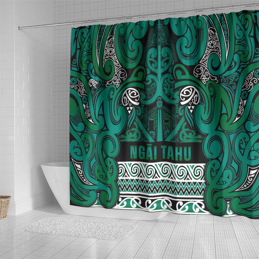 Aotearoa Iwi Ngai Tahu Shower Curtain Maori Wharenui House Tribal Pattern