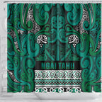 Aotearoa Iwi Ngai Tahu Shower Curtain Maori Wharenui House Tribal Pattern