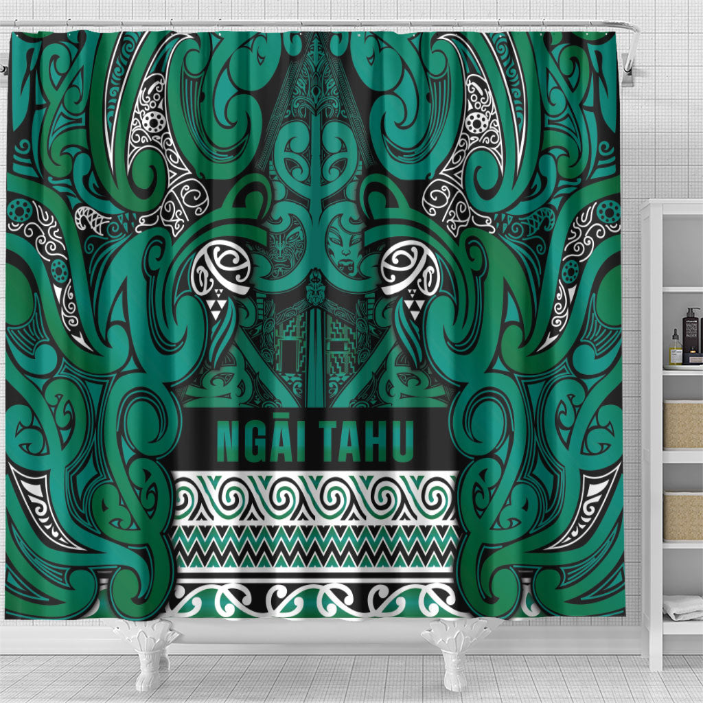 Aotearoa Iwi Ngai Tahu Shower Curtain Maori Wharenui House Tribal Pattern