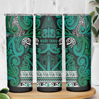 Aotearoa Iwi Ngai Tahu Skinny Tumbler Maori Wharenui House Tribal Pattern