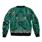 Aotearoa Iwi Ngai Tahu Sleeve Zip Bomber Jacket Maori Wharenui House Tribal Pattern