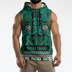 Aotearoa Iwi Ngai Tahu Sleeveless Hoodie Maori Wharenui House Tribal Pattern