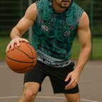 Aotearoa Iwi Ngai Tahu Sleeveless Hoodie Maori Wharenui House Tribal Pattern