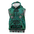 Aotearoa Iwi Ngai Tahu Sleeveless Zip Hoodie Maori Wharenui House Tribal Pattern