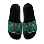 Aotearoa Iwi Ngai Tahu Slide Sandals Maori Wharenui House Tribal Pattern