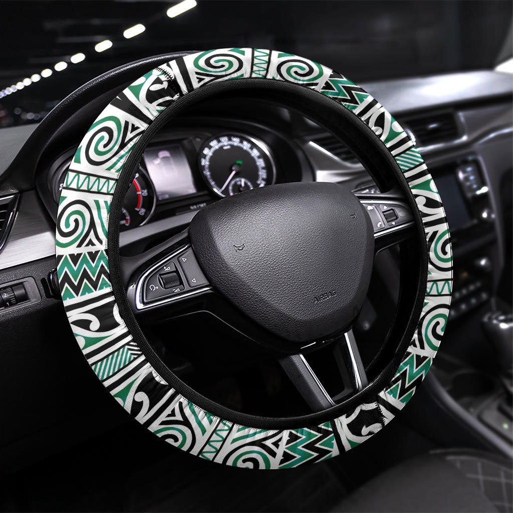 Aotearoa Iwi Ngai Tahu Steering Wheel Cover Maori Wharenui House Tribal Pattern