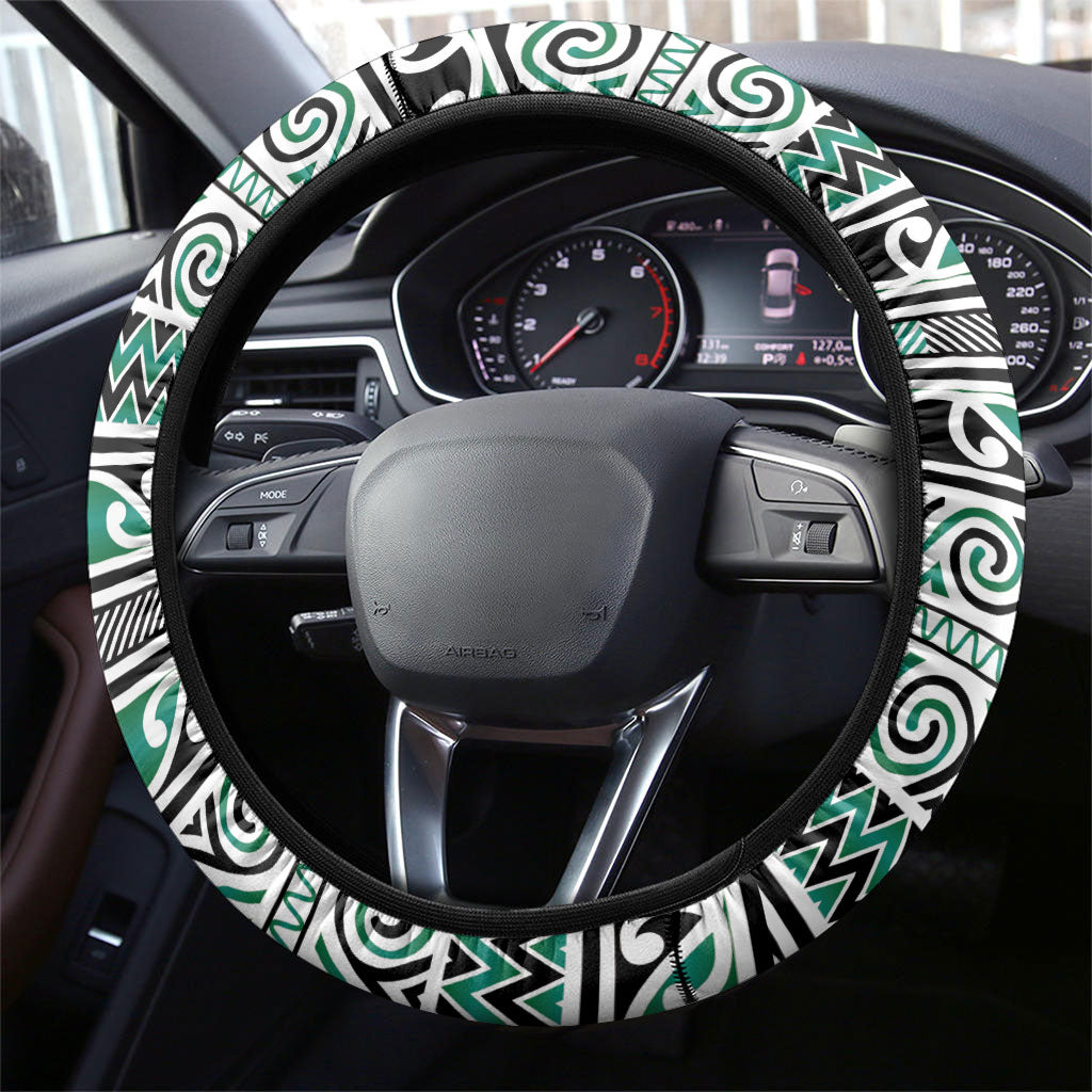 Aotearoa Iwi Ngai Tahu Steering Wheel Cover Maori Wharenui House Tribal Pattern