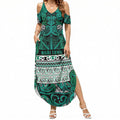 Aotearoa Iwi Ngai Tahu Summer Maxi Dress Maori Wharenui House Tribal Pattern
