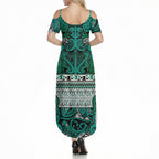 Aotearoa Iwi Ngai Tahu Summer Maxi Dress Maori Wharenui House Tribal Pattern