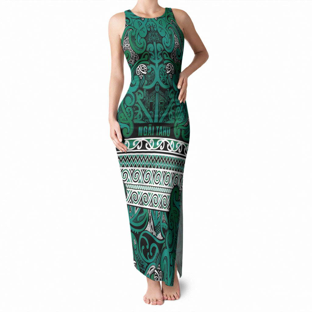 Aotearoa Iwi Ngai Tahu Tank Maxi Dress Maori Wharenui House Tribal Pattern