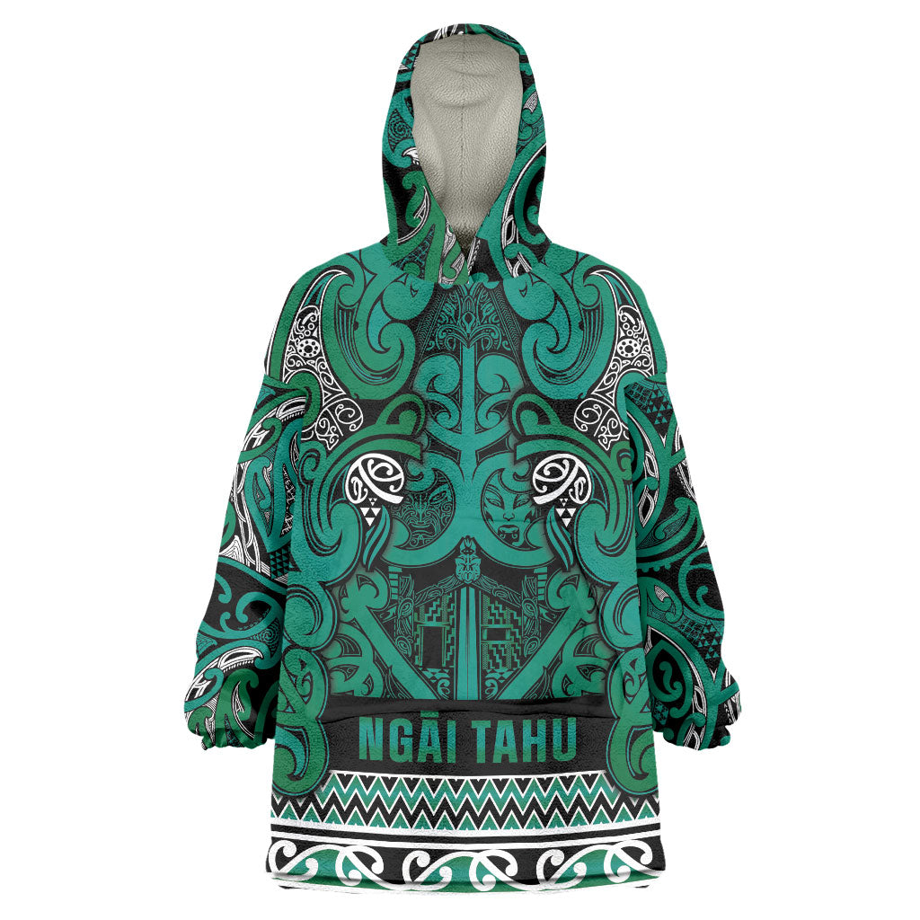 Aotearoa Iwi Ngai Tahu Wearable Blanket Hoodie Maori Wharenui House Tribal Pattern