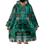 Aotearoa Iwi Ngai Tahu Wearable Blanket Hoodie Maori Wharenui House Tribal Pattern