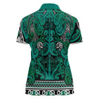 Aotearoa Iwi Ngai Tahu Women Polo Shirt Maori Wharenui House Tribal Pattern