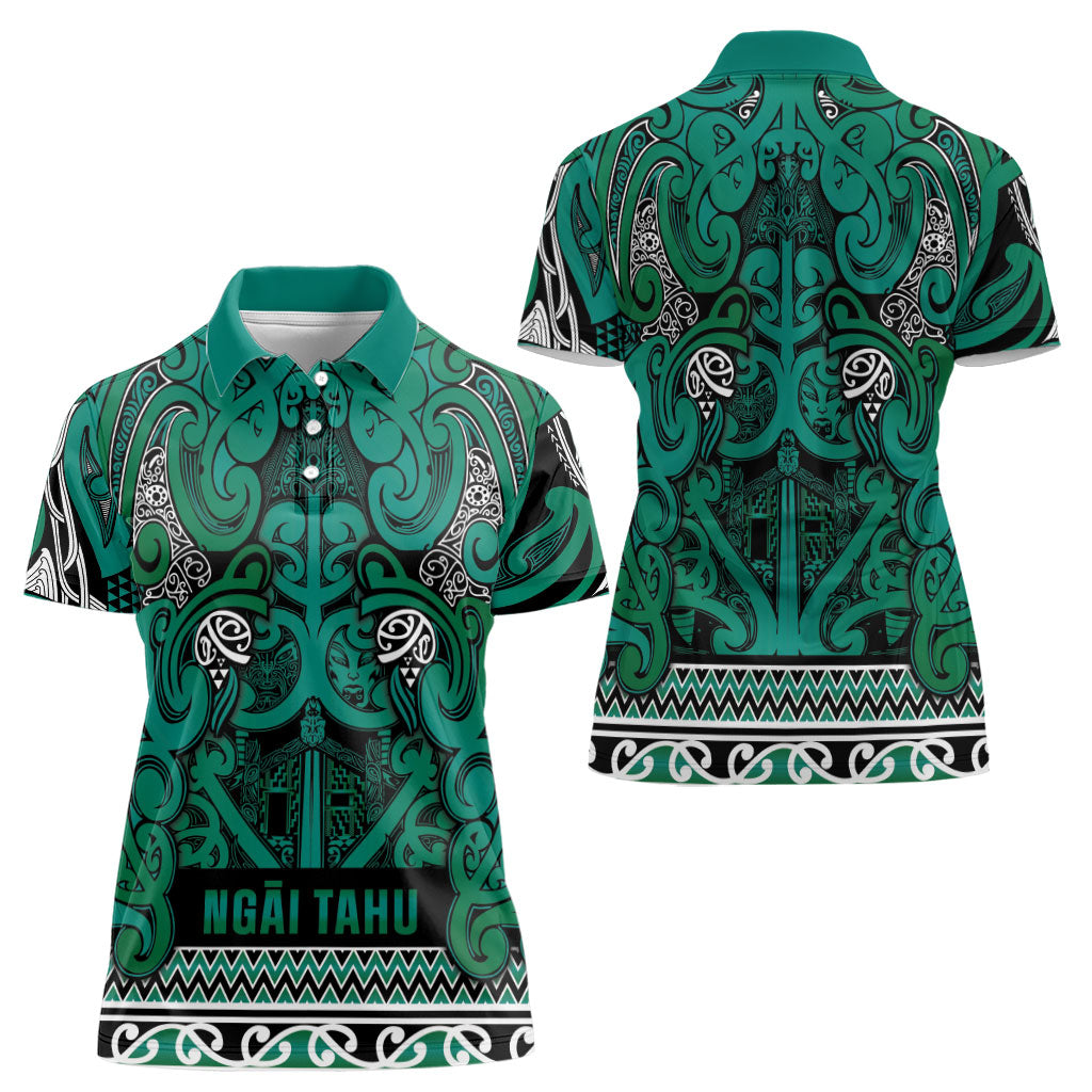 Aotearoa Iwi Ngai Tahu Women Polo Shirt Maori Wharenui House Tribal Pattern