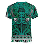 Aotearoa Iwi Ngai Tahu Women V-Neck T-Shirt Maori Wharenui House Tribal Pattern