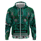 Aotearoa Iwi Ngai Tahu Zip Hoodie Maori Wharenui House Tribal Pattern