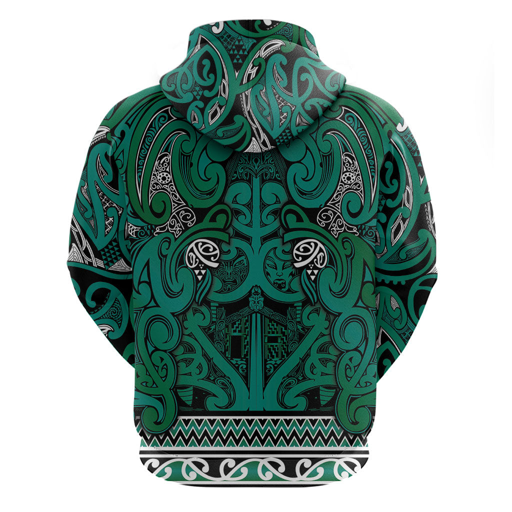 Aotearoa Iwi Ngai Tahu Zip Hoodie Maori Wharenui House Tribal Pattern