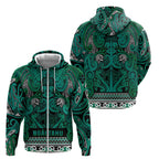 Aotearoa Iwi Ngai Tahu Zip Hoodie Maori Wharenui House Tribal Pattern
