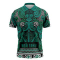 Aotearoa Iwi Ngai Tahu Zipper Polo Shirt Maori Wharenui House Tribal Pattern