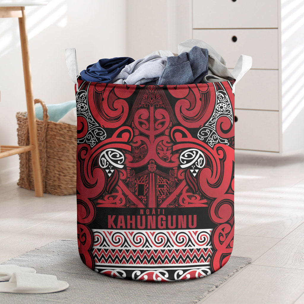 Aotearoa Iwi Ngati Kahungunu Laundry Basket Maori Wharenui House Tribal Pattern