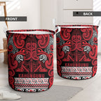 Aotearoa Iwi Ngati Kahungunu Laundry Basket Maori Wharenui House Tribal Pattern
