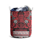 Aotearoa Iwi Ngati Kahungunu Laundry Basket Maori Wharenui House Tribal Pattern