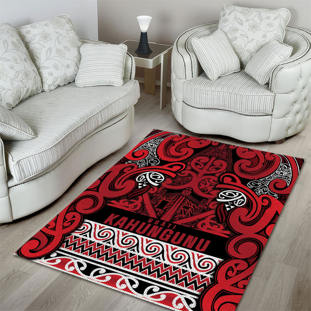 Aotearoa Iwi Ngati Kahungunu Area Rug Maori Wharenui House Tribal Pattern