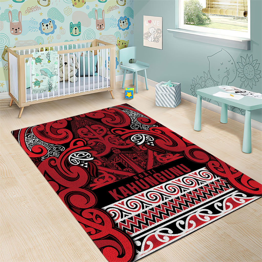 Aotearoa Iwi Ngati Kahungunu Area Rug Maori Wharenui House Tribal Pattern