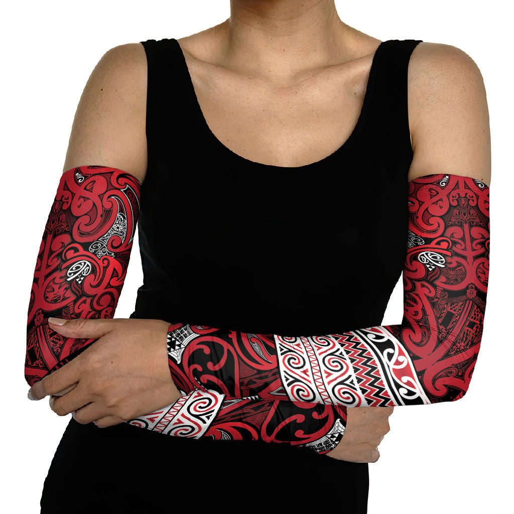 Aotearoa Iwi Ngati Kahungunu Arm Sleeves Maori Wharenui House Tribal Pattern