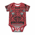 Aotearoa Iwi Ngati Kahungunu Baby Onesie Maori Wharenui House Tribal Pattern
