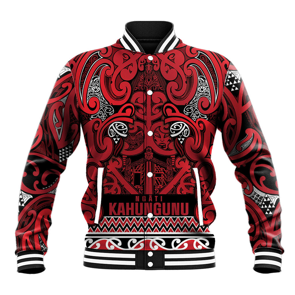 Aotearoa Iwi Ngati Kahungunu Baseball Jacket Maori Wharenui House Tribal Pattern