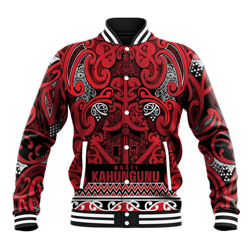 Aotearoa Iwi Ngati Kahungunu Baseball Jacket Maori Wharenui House Tribal Pattern