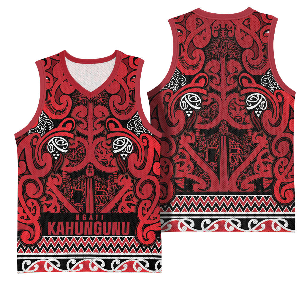 Aotearoa Iwi Ngati Kahungunu Basketball Jersey Maori Wharenui House Tribal Pattern