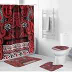 Aotearoa Iwi Ngati Kahungunu Bathroom Set Maori Wharenui House Tribal Pattern