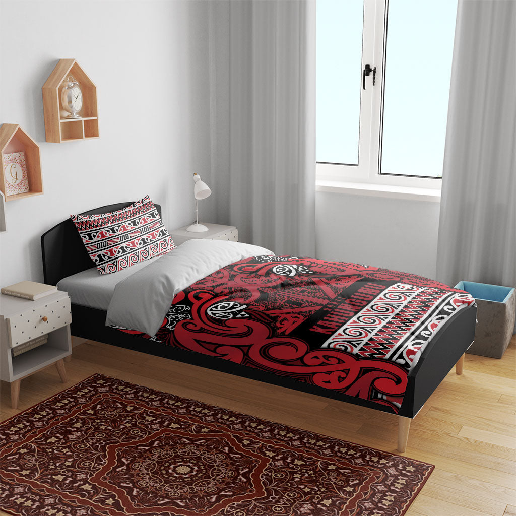 Aotearoa Iwi Ngati Kahungunu Bedding Set Maori Wharenui House Tribal Pattern