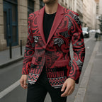 Aotearoa Iwi Ngati Kahungunu Blazer Maori Wharenui House Tribal Pattern