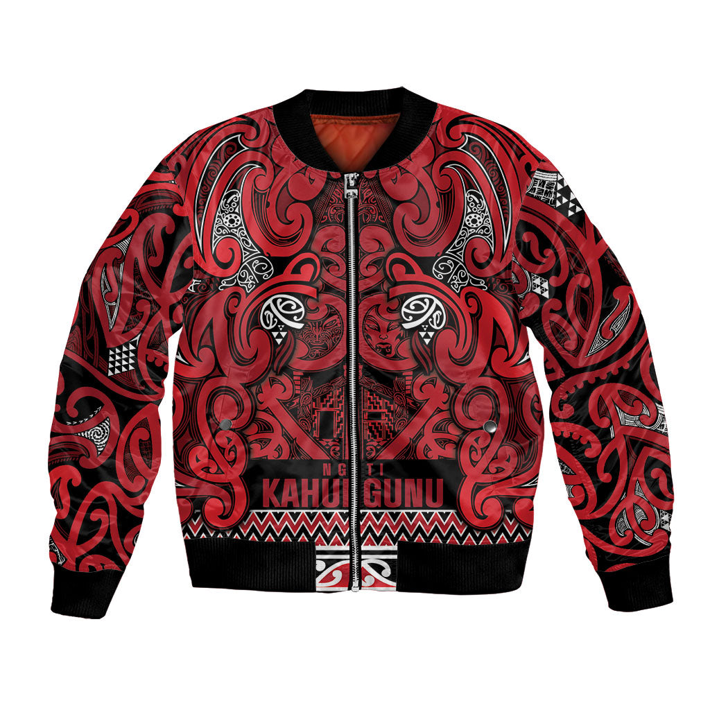 Aotearoa Iwi Ngati Kahungunu Bomber Jacket Maori Wharenui House Tribal Pattern